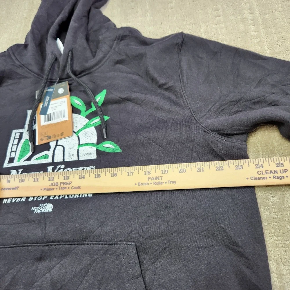 The North Face Hoodie Men Large New Veiws Same Planet Recycled Black Fleece NEW